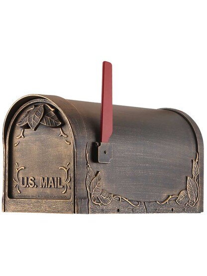 Floral Curbside Mailbox in Hand Rubbed Bronze.